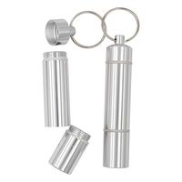 REAL SIC Adjustable Size Keychain Pill Holder 2-Pack, Discreet, Waterproof Medicine Container Key Ring for Camping, Festivals, Hiking & Outdoors (3.5 inch)