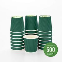 Insulated Paper Coffee Cups - Ripple Wall - Forest Green - 4 oz - 500ct Box - MATCHING LIDS SOLD SEPARATELY: RWA0327GR, RWA0281B, RWA0281W