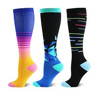 HLTPRO Compression Socks for Women & Men - 3 Pairs Knee High Socks for Flight, Travel, Nurses, Pregnancy, Edema