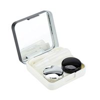Contact Lens Case, Mini Portable Travel Contact Lens Box Set Myopia Eye Care Kit with Mirror, Solution Bottle, Lens Case, Tweezers, Lens Stick(Black)