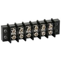 NTE Electronics 25-B500-06 Series 25-B500 Terminal Block Barrier Strip, Dual Row Panel Mount, 20 Amp, Dual Row, 6 Pole, 9.50 mm Pitch, 300V, 22-14 AWG Wire Range