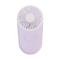 LOXJIE F2 Mini USB Powered Desk Fan with Updated Strong Airflow, Small Quiet Portable Fan for Desktop Office Table Better Cooling, 3 Speeds, Cute but Mighty (Purple)