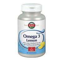 KAL 180/120 1070 Mg Omega 3 Fish, Lemon, 60 Count