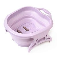 Fitlyiee Portable Foot Spa Massager Tub Collapsible Design Massaging Vibration Soothe Tired Muscles Tension Relief (Purple)