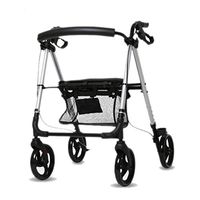 LBYMYB Can Sit On The Elderly Disabled Folding Cart with Brake Storage Silver 69cm × 64cm × 84cm Wheelchair