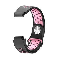 DOMESKIN Garmin Forerunner 235 Watch Band，Soft Silicone Sport Straps, Replacement Watch Band for Garmin Forerunner 235/220 / 230/620 / 630 / 735XT (Black+Pink)