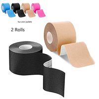 HATEA Kinesiology Tapes,Sports Bandage Muscle Stick Tape,Waterproof Sports Tape Self-Adherent Wrap for Pain Relief, Muscle and Joint Support ，2 Inch x 16.4 Foot Roll (2*Black)