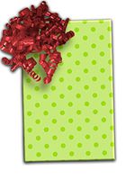 30" X 417' Gloss Dots Lime Gift Wrap