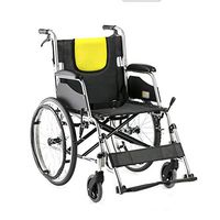 XF Wheelchair, lightweight folding transport wheelchair, sturdy and durable, adult elderly ultra-light aluminum alloy driving medical manual, 20-inch rear wheel Armchairs ( Color : Black )