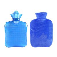 Classic Rubber Transparent Hot Water Bottle 0.75 Liter with Cover for Pain Relief Cold Therapy #24