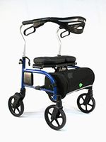 Evolution Trillium Lightweight Medical Walker Rollator with Seat, Large Wheels, Brakes, Backrest, Basket for Seniors Indoor Outdoor use (Regular, Chinatown Blue)