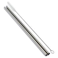 Norpro 473 Stainless Steel 11-Inch Drinking Straws with Cleaning Brush