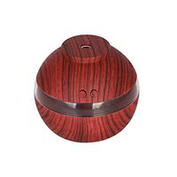 Elevin(TM) Air Humidifier Aroma Diffuser Purifier All In One Wood Grain 300ml 500ml USB 7 Color Changing LED Night Light Ultrasonic Aromatherapy Oil Diffuser Cool Mist Humidifiers (300ml, F Brown)