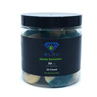 BLEU 750mg Hemp Extract Supplement Blue Raspberry Gummy Rings - 30mg Per Gummy - 25ct