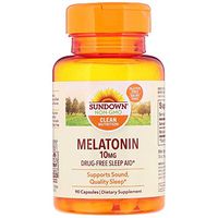 Sundown Naturals Melatonin 10 mg Capsules, Maximum Strength - 90 ct, Pack of 3