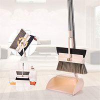 2-In-1 Broom Wiper Set Scraping Dustpan Sweep Set Practical Foldable Soft Hair Broom Multifunction Dustpan Creative Household Sweeping Tool,Beige