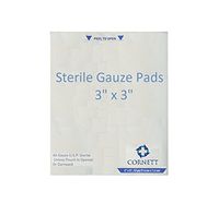 Cornett Hospital Grade Sterile Gauze Pad 12-ply 3X3. (100)