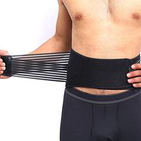 CROSS1946 Compression Back Braces for Lower Back Pain-Dual Pull Adjustable Back Lumbar Support Belt-Breathable Mesh Panels with 8 Steel Springs-Black Large(32"-37")