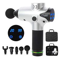 COTTILE Massage Gun Deep Tissue Percussiong Muscle Massager for Pain Relielf,Electric Exercise Fitness Equipment,Electric Body Massager Sports Drill,6 Typies Massage Head,20 Speed,Brushless Motor