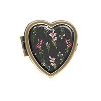 Luxcase Watercolor Floral Custom Fashion Heart Bronze Pill Box Pocket Medical Box Decorative Box Or Wallet