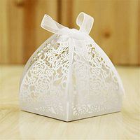 ARAYACY Wedding Supplies Gift Box/Rose Hollow Box/Personality Wedding Candy Box Wedding Creative Candy Box (100PCS)