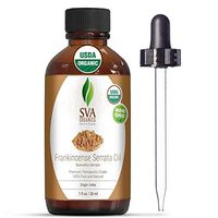 SVA Organics Frankincense Serrata Essential Oil Organic Certified 30 ml (1 fl oz) with Dropper 100% Pure, Natural & Premium Therapeutic Grade For Glowing Skin, Shiny Hair, Aromatherapy & Diffuser