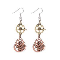 Steampunk Watch Parts Clock Gears Cog Earrings Antique Bronze Jewelry Women Design Cheap Bright Pretty Bangle Charms Simple Woman Styling Beautiful Designs