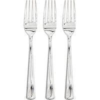 Creative Converting 315133 24 Count Metallic Plastic Forks, Silver