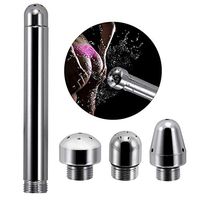 Bathroom Luxury Rain Mixer Chrome Shower Enema Douche Attachments Aluminium Shower Head Anal Cleaning Kit with Black Secret Velvet Bag (3 head)