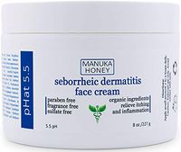 Seborrheic Dermatitis Cream with Manuka Honey, Coconut Oil and Aloe Vera - Moisturizing Face and Body Anti Itch Cream and Skin Treatment for Sensitive Skin - Natural & Organic Cream (8 oz)