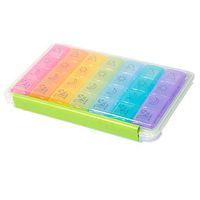 chuwa Pill Box Weekly AM/PM Portable Travel Pill Organizer (7 Day / 4 Times a Day) with Moisture-Proof Design and Compartments to Hold Vitamins, Supplements and Medication