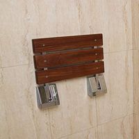 Bath Stool Solid Wood Teak Bathroom Folding Chair Wall Bench Shower Shower Chair Wall Chair Bath Bench Wall Bench Bathroom Stool (Color : Wood Color)