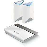 NETGEAR Orbi Pro Added Ports Bundle - AC3000 Tri-band WiFi System for Business 2-Pack, Covers up to 5,000 sqft (SRK60) - 8-Port Gigabit Switch with Cable Management (GS908)