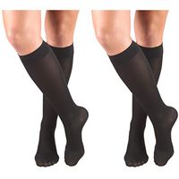 Truform Women's Compression 20-30 mmHg Knee High Stockings Black, Small, 2 Count