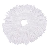 Cleaning Pad Microfiber Mop Head Household Magic Replacement Refill with 360°Spin (White)