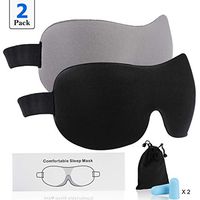 Fasoar Sleep Eye Mask 2 Pack, 3D Contoured Cup Sleeping Mask & Night Blindfold Eyeshade for Men and Women,Lightweight and Comfortable, Super Soft, Adjustable Eye Masks(Black/Grey)