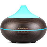 InnoGear 500ml Aromatherapy Essential Oil Diffuser Wood Grain Aroma Diffusers Cool Mist Humidmifier with Timer Adjustable Mist 7 Color Changing Night Lights Waterless Auto Shut-off