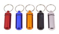 Aluminum Keychain Pill Container Assorted 5PC Color