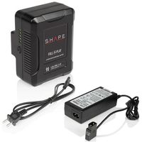 Shape Full Play 14.8V 98Wh 6.8Ah Rechargeable Lithium-Ion Gold-Mount Battery with Portable D-Tap Travel Charger for Broadcast Video Cameras