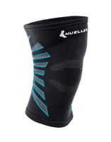 Mueller Omniforce 100 Knee Support, Black/Aqua, Medium | Knit Knee Brace