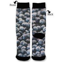 HAIDILUN Blueberry Fruits Ripe Casual Anti Slip Crew Socks for Women Men