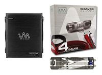 VM Audio 500W 2 Channel Car Amp + 4 Gauge Wiring Kit (Red) + 2 Farad Capacitor
