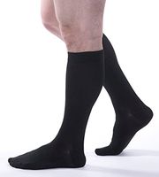Allegro Men’s 20-30 mmHg Essential 102 Ribbed Support Socks (Black) Large