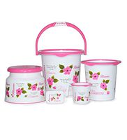 Cello Blossom 5 Piece Plastic Bucket, Big
