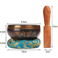 Heitaisi Tibetan Singing Bowl Set, 3.15 inch Tibetan Meditation Sound Bowl with Mallet and Silk Ring Cushion for Meditation, Yoga, Chakra, Healing, Relaxation, Reiki, Zen Room Décor