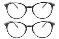 SHINU Women's Lightweight Frame Progressive Multifocus Anti Blue Light Reading Glasses-SH073(matt black, 0/2.00 multifocus+2.00 reading)
