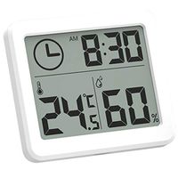 Outgeek Hygrometer Thermometer Self Stand Smart Digital Indoor Thermometer with Clock