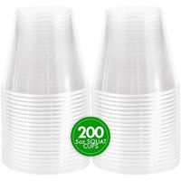 Plasticpro 5 oz Shot Glasses - Squat Cups Crystal Clear Disposable Hard Plastic Shot Cups - Tumblers, Great for Whiskey, Jello, Shots, Tasting, Sauce, Dips, Samples Pack of 200