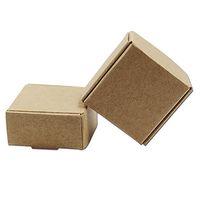 1.45x1.45x0.78 inch 20 Pcs Mini Brown Aircraft Cardboard Jewellery Boxes Square Gift Wrapping Kraft Paper Soap Box Pack Craftwork Gift Fastener Ear Rings Small Jewellery Favor Treat Box
