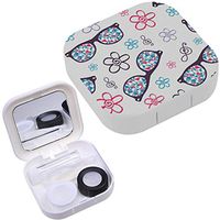 Portable Contact Lens Case Box Travel Kit Mirror + Bottle + Tweezers Container Holder [ Stylish Glasses ]